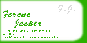 ferenc jasper business card